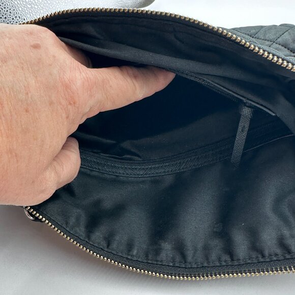 DKNY Bag Leather Quilted Black with Gold Hardware and Gold Chain Shoulder Straps - Picture 14 of 16